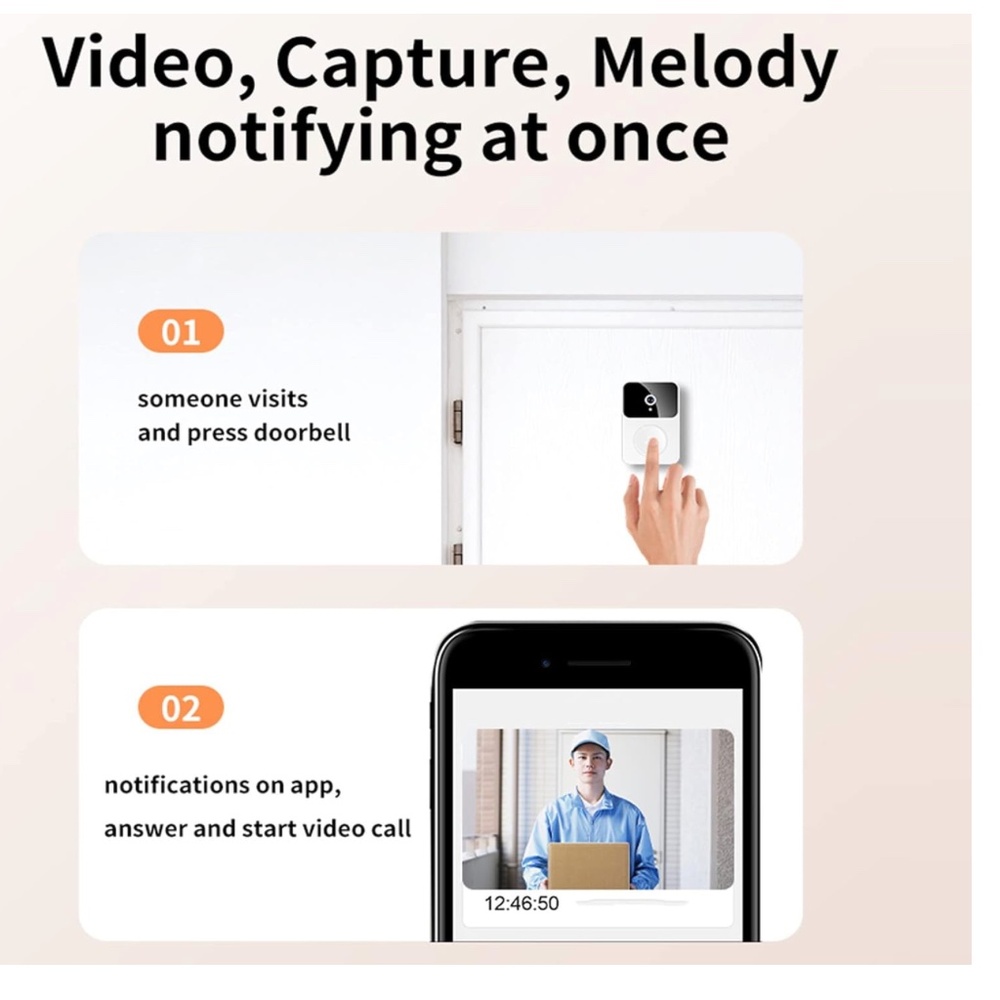 B942 Wireless Video Doorbell HD Clear Camera 2 Way Talk Night Vision EASY SETUP - Picture 7 of 8